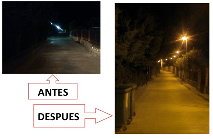 Nuevo alumbrado calle Santa Olalla