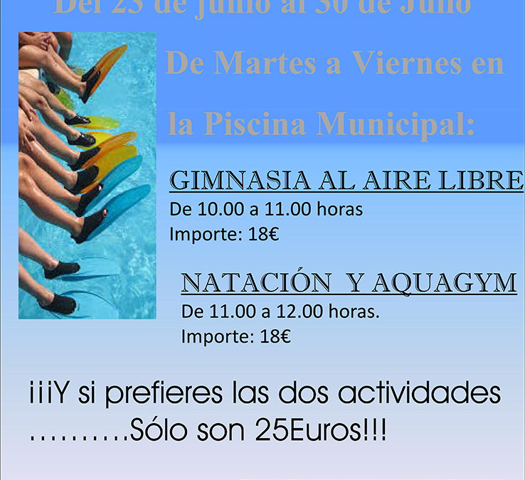 Aquagym, natación y gimnasia al aire libre
