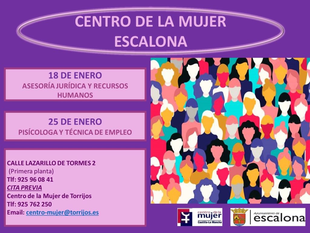 Fechas centro de la mujer de Escalona en enero 2022