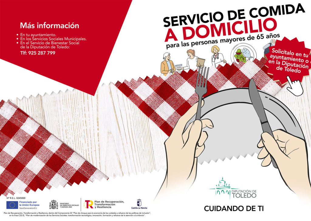 La Diputación Provincial de Toledo pone en marcha un nuevo programa de Servicio de Comida a Domicilio para mayores de 65 años con dificultades o limitaciones en su autonomía personal, reforzando así la atención a personas mayores y/o vulnerables en sus propios domicilios.