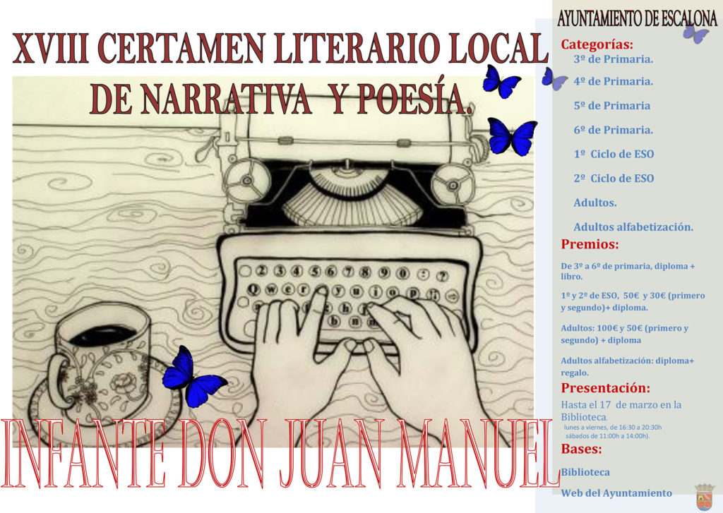 Cartel XVIII Certamen Literario Local de Narrativa y Poesia